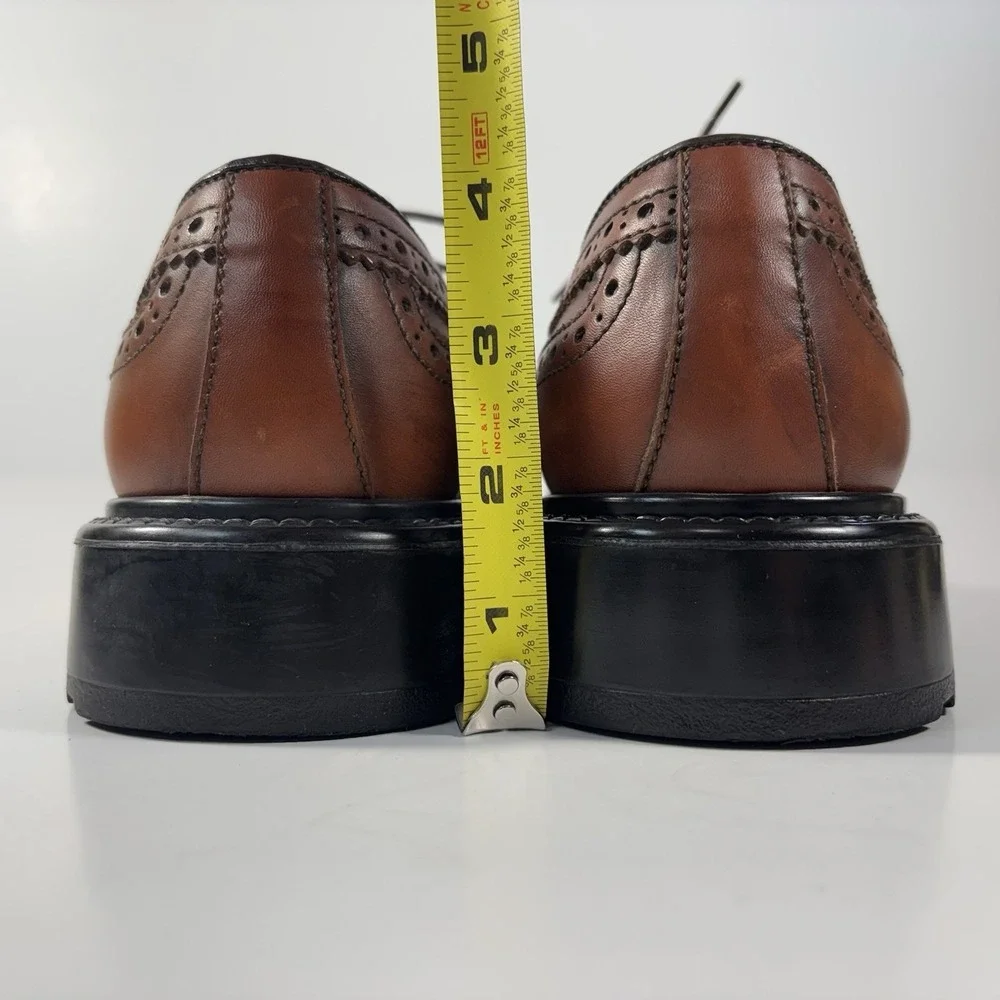 Vtg Banana Republic Italy Brown wingtip oxfords  lace-up Chunky‎ Sole9.5 D Y2K
